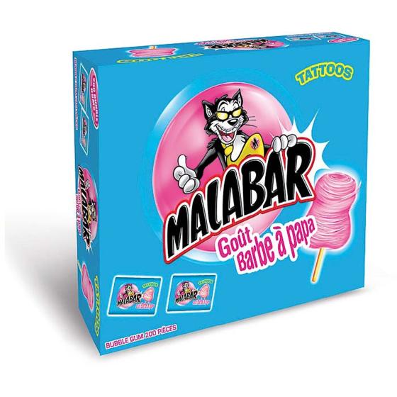 MALABAR BARBE À PAPA BOÎTE 200 CHEWING-GUMS 1340 G