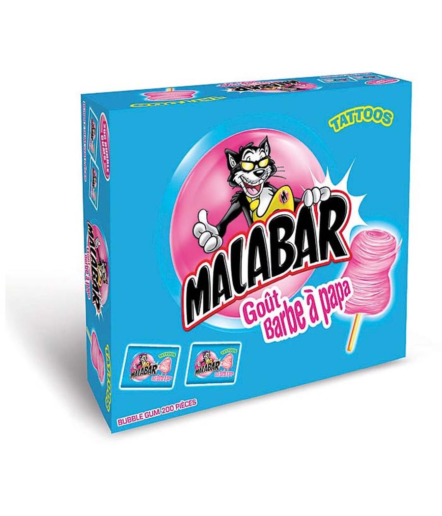 MALABAR BARBE À PAPA BOÎTE 200 CHEWING-GUMS 1340 G