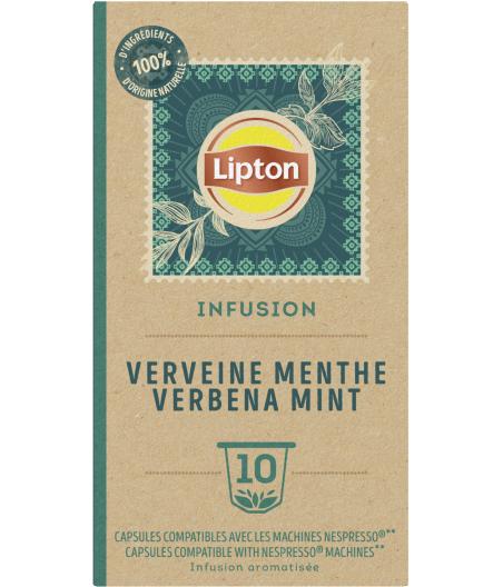 LIPTON INFUSION VERVEINE MENTHE 10 CAPSULES COMPATIBLES 25 G