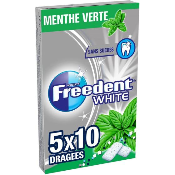 CHEWIN-GUM BONBON FREEDENT WHITE M.VERTE 70G