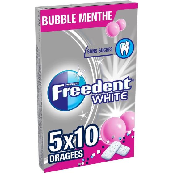 CHEWING-GUM BUBBLE MENTHE FREEDENT WHITE 70G