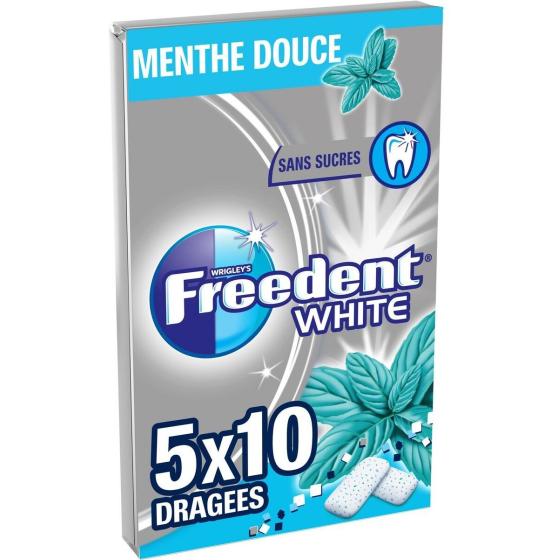 CHEWING-GUM MENTHE DOUCE FREEDENT WHITE 70G