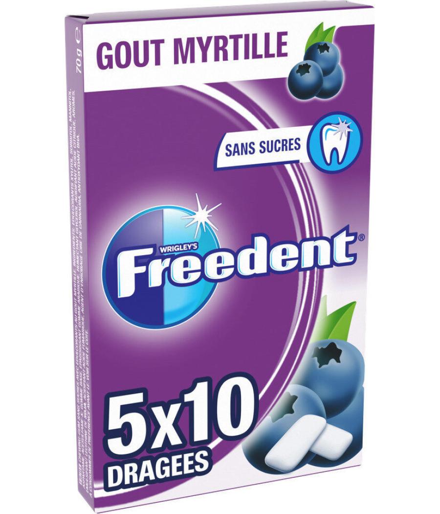 CHEWING-GUM FREEDENT MYRTILLE 70G 5X10