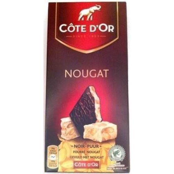 TABLETTE DE CHOCOLAT NOIR NOUGAT COTE D'OR 130G