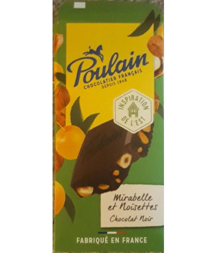 TABLETTE DE CHOCOLAT NOIR MIRABELLE NOISETTES POULAIN 180G