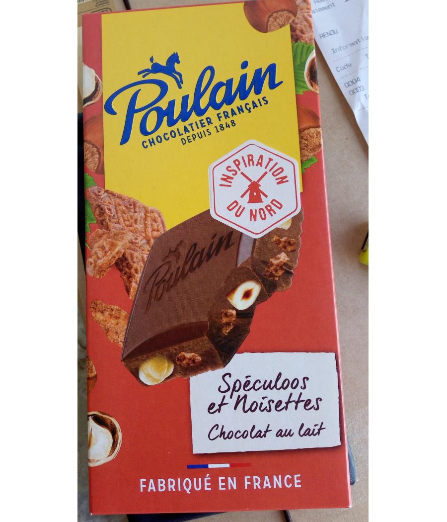 TABLETTE DE CHOCOLAT AU LAIT SPECULOOS ET NOISETTES POULAIN 180G