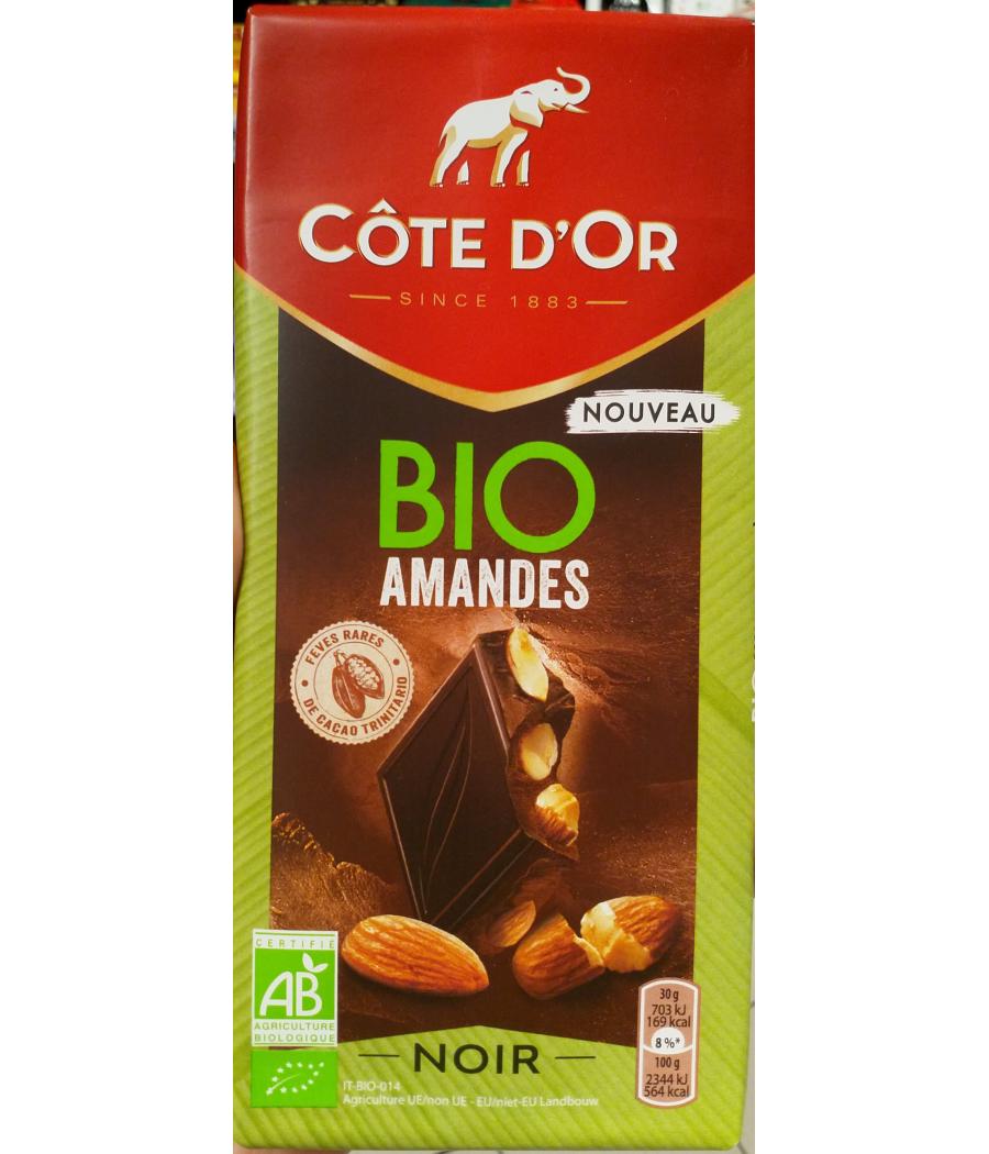 TABLETTE DE CHOCOLAT D'AMANDES NOIR BIO 150G