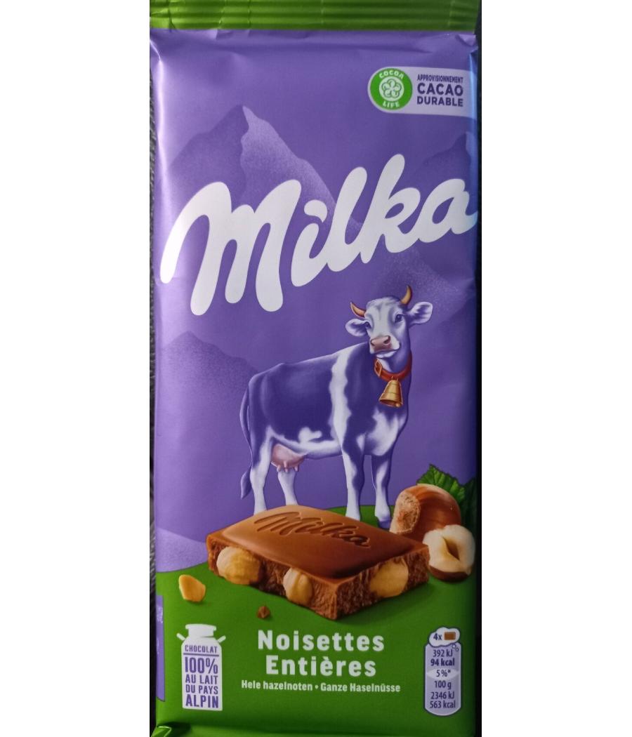 TABLETTE DE CHOCOLAT NOISETTE MILKA 100G