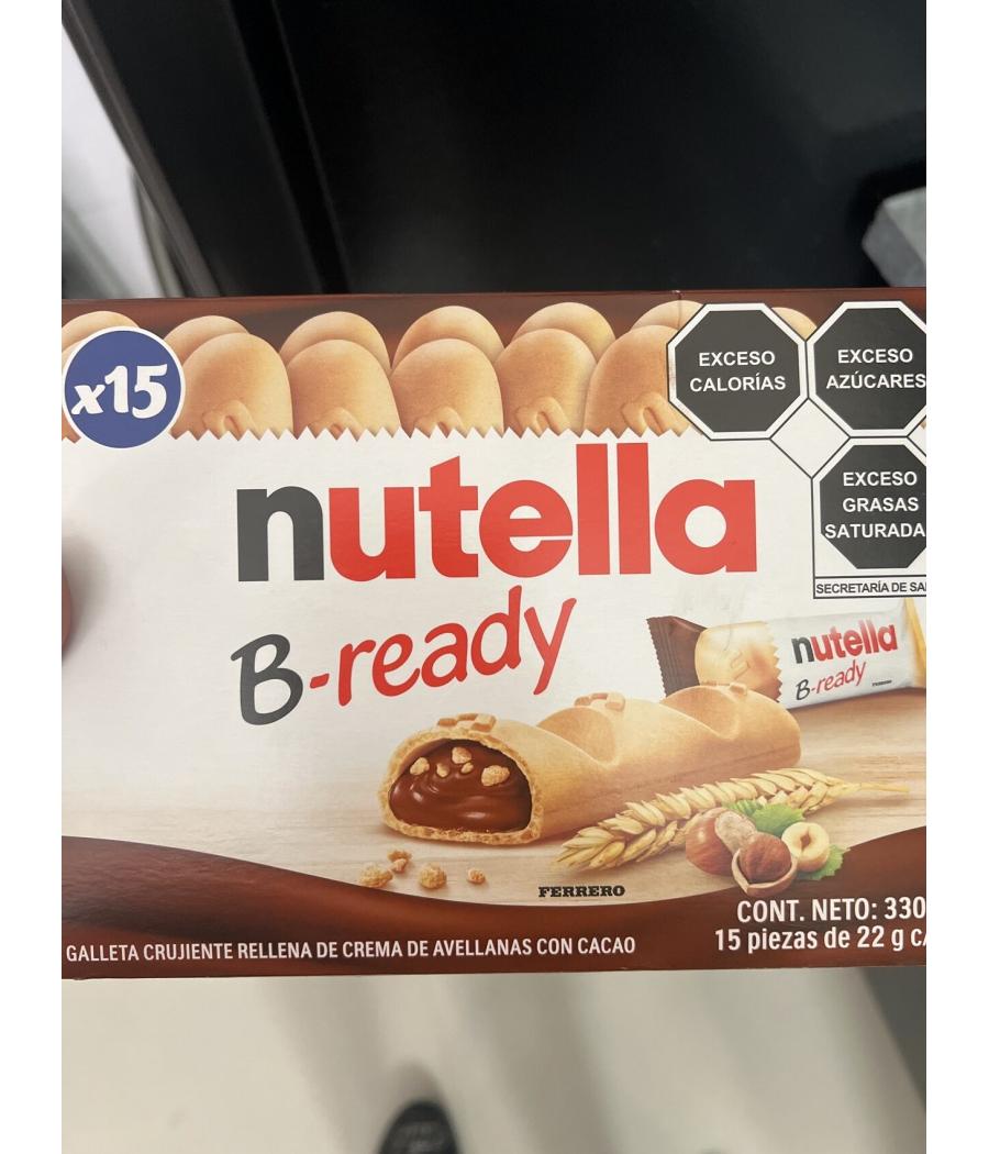 BISCUITS GAUFRETTES FOURREES AU CHOCOLAT  NUTELLA B-READY X15  330G