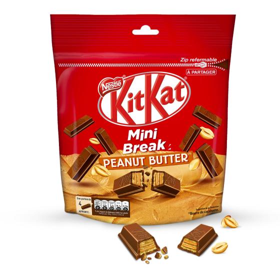 MINI BARRE DE CHOCOLAT  BEURRE DE CACAHUETE  KITKAT  104G