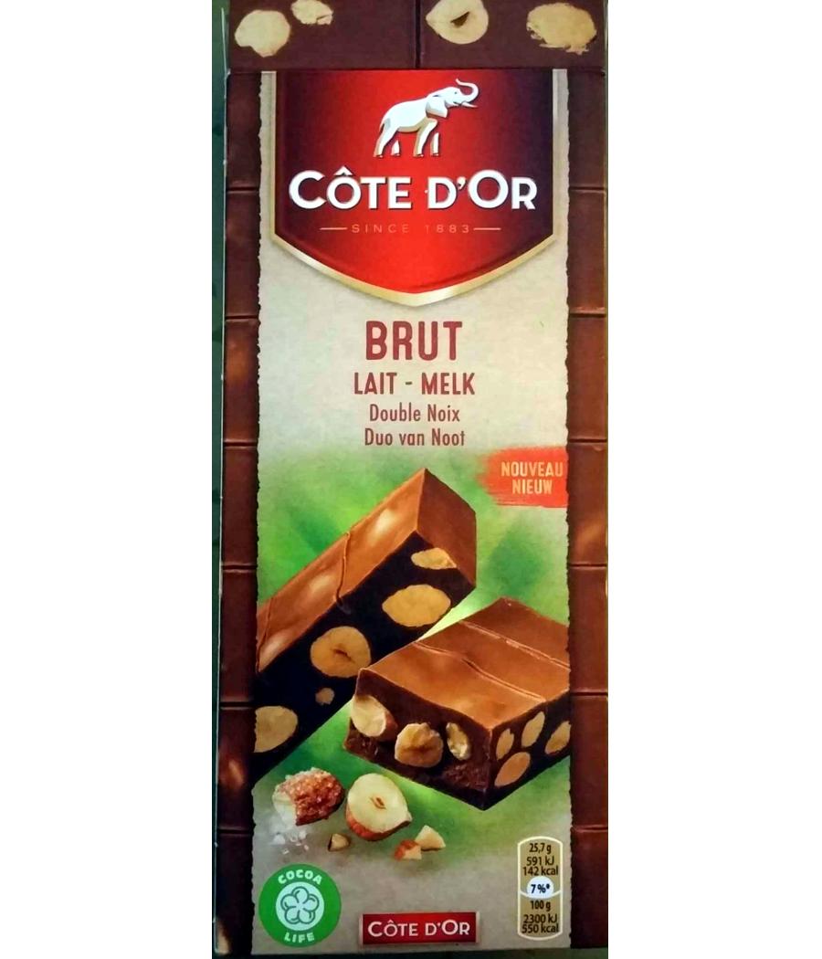 CHOCOLAT AU LAIT DOUBLE NOIX  COTE D'OR 2X90G SOIT 180G