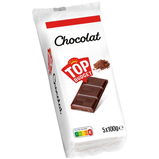 TABLETTE DE CHOCOLAT NOIR TOP BUDGET 5X100G