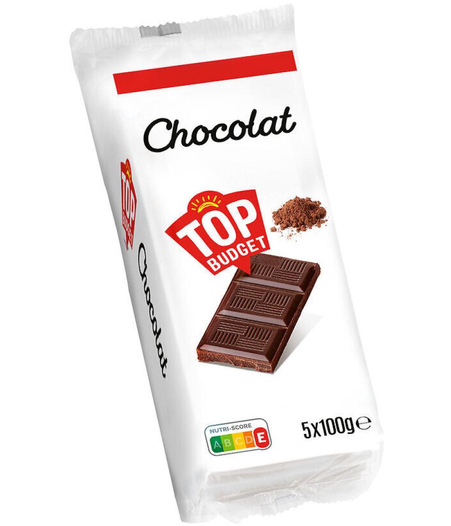 TABLETTE DE CHOCOLAT NOIR TOP BUDGET - 5X100G SOIT 500G