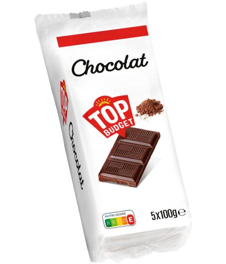 TABLETTE DE CHOCOLAT NOIR TOP BUDGET 5X100G
