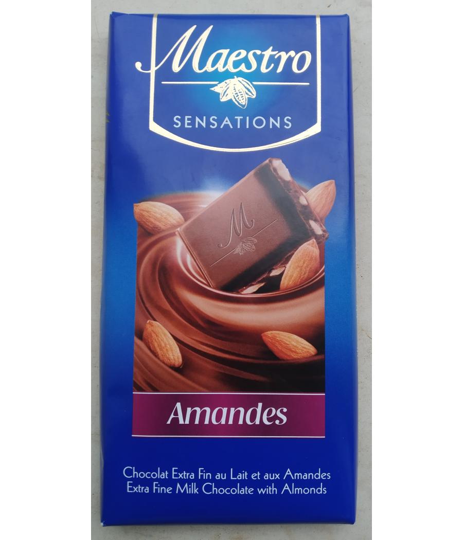 CHOCOLAT SENSATIONS AUX AMANDES 90G