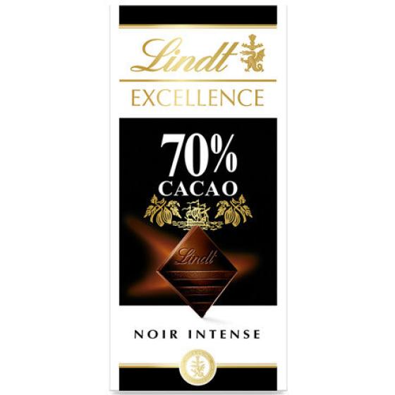 TABLETTE DE CHOCOLAT NOIR INTENSE EXCELLENCE LINDT 100G