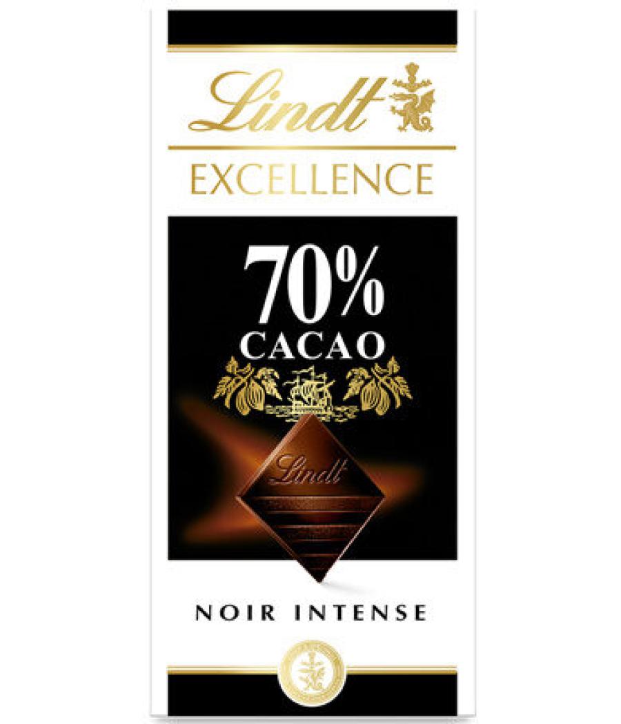 TABLETTE DE CHOCOLAT NOIR INTENSE EXCELLENCE LINDT 100G