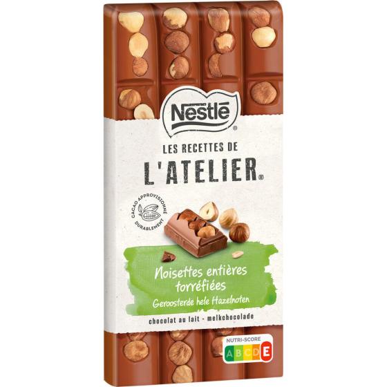 NESTLE L'ATELIER TABLETTE CHOCOLAT LAIT NOISETTES - 170G
