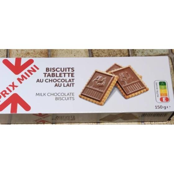 BISCUITS TABLETTE AU CHOCOLAT AU LAIT 150G