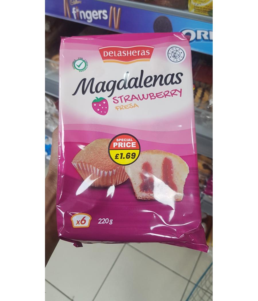 BISCUIT MAGDALENAS STRAWBERRY FRAISE 220G
