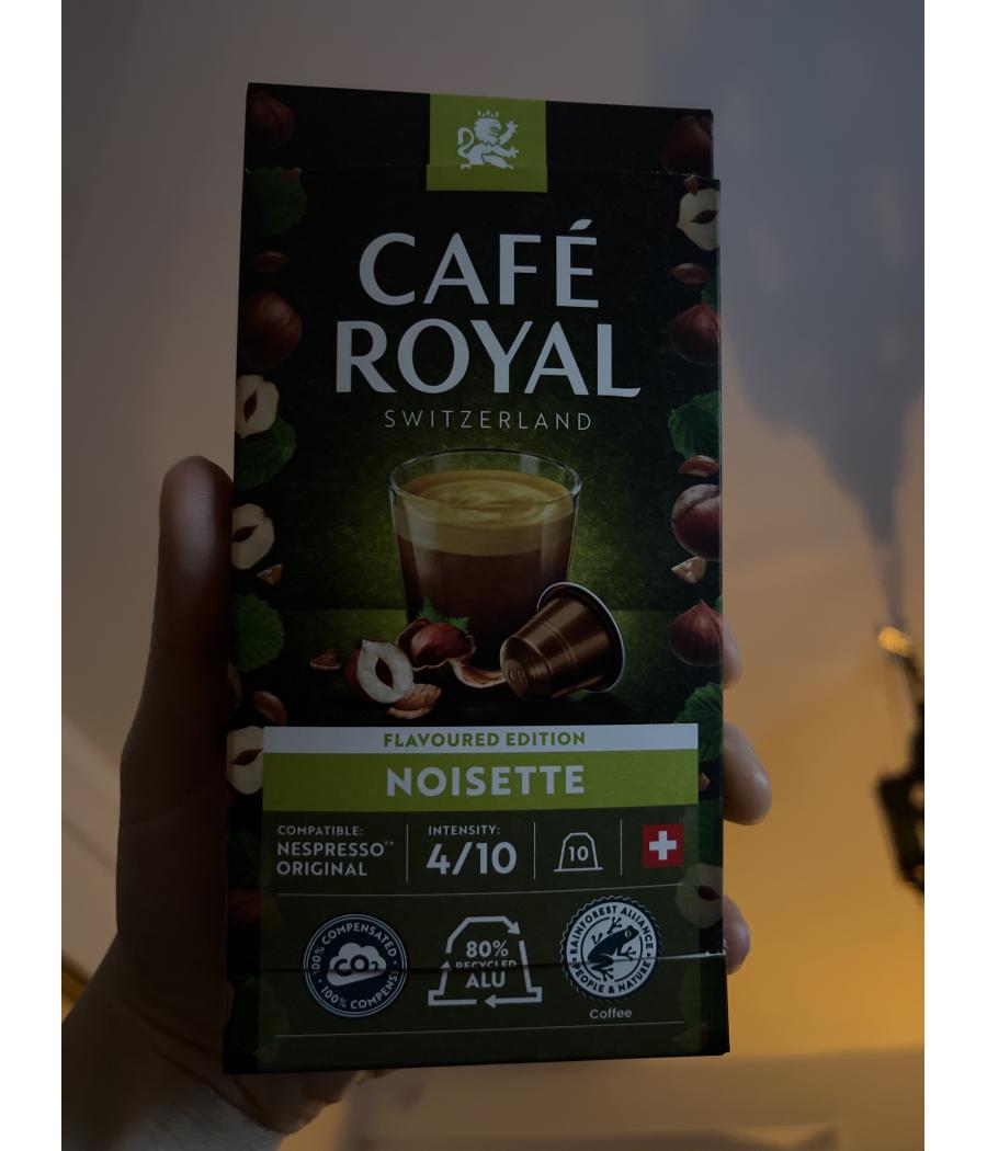 CAFE CAPSULES NOISETTE INTENSITE 4 COMPATIBLE NESPRESSO CAFE ROYAL 50G