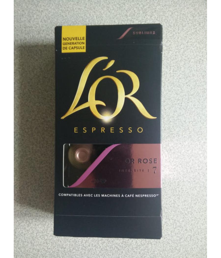 CAFE ESPRESSO OR ROSE INTENSITE N°7 CAPSULE L'OR 52G
