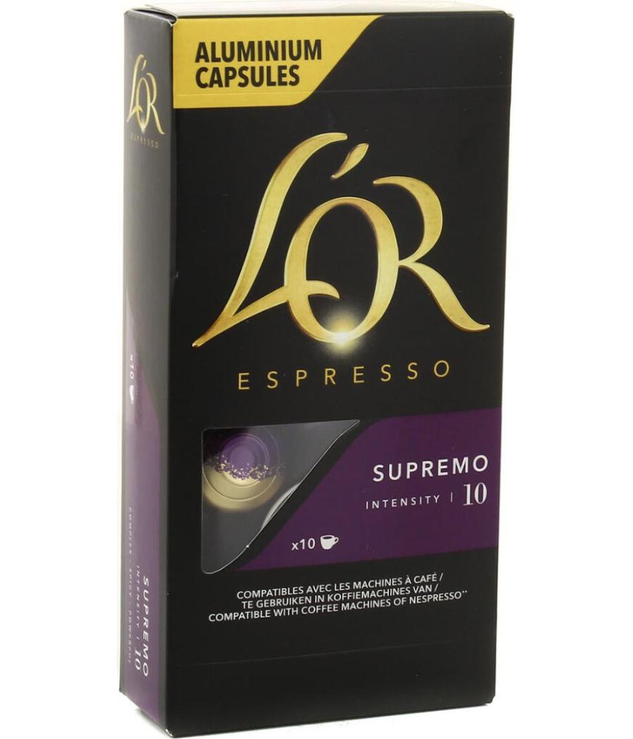 CAFE SUPREMO ESPRESSO INTENSITE 10  CAPSULES L'OR 52G