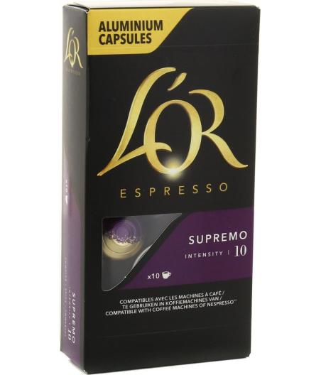 CAFE SUPREMO ESPRESSO INTENSITE 10  CAPSULES L'OR 52G