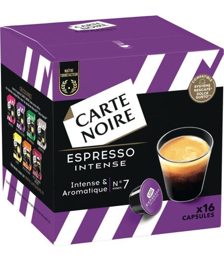 CAFE CAPSULE COMPATIBLES DOLCE GUSTO INTENSITE N°7 CARTE NOIRE 128G