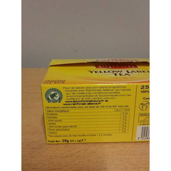 YELLOW LABEL TEA 25