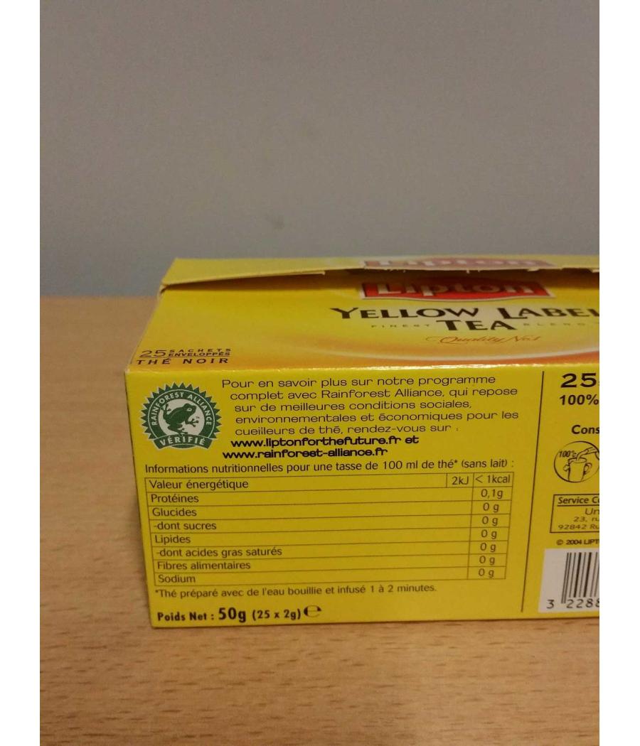 YELLOW LABEL TEA 25