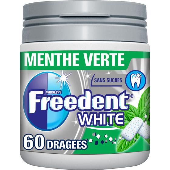 CHEWING-GUM MENTHE VERTE FREEDENT WHITE 84G
