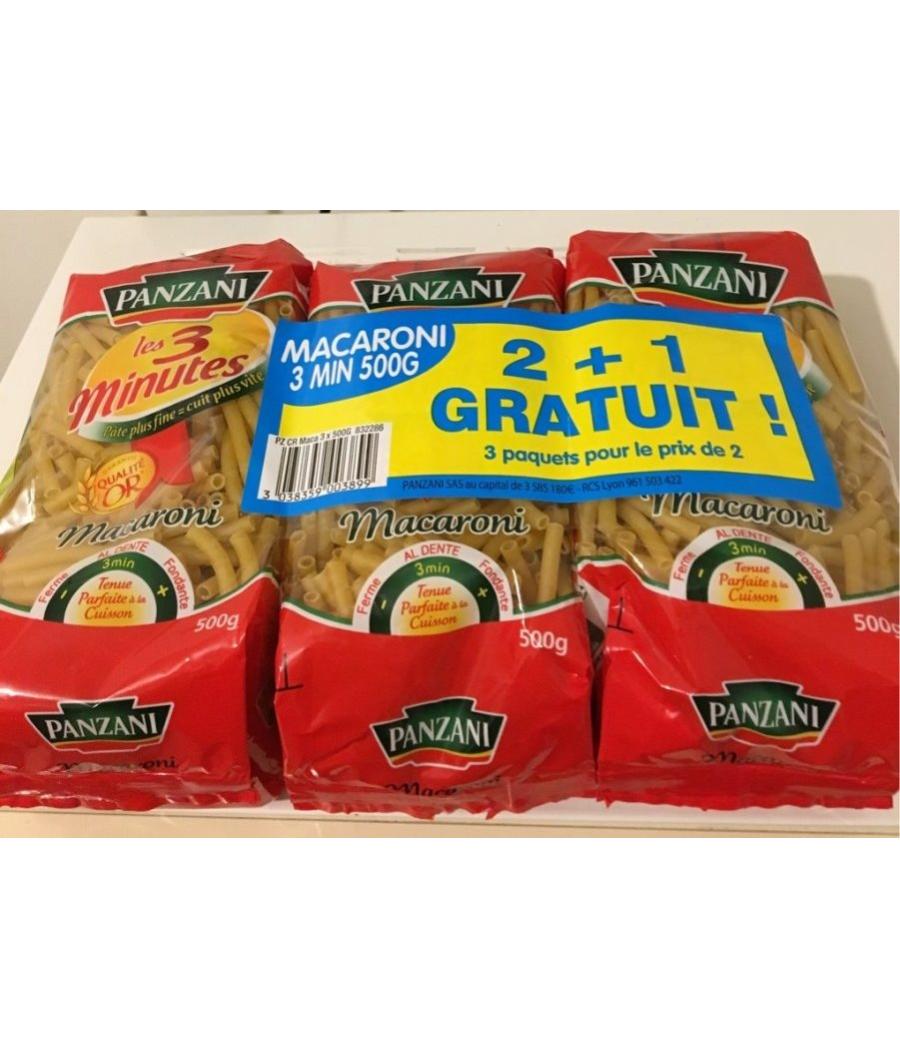 MACARONI PANZANI 3 PAQUETS DE 500G