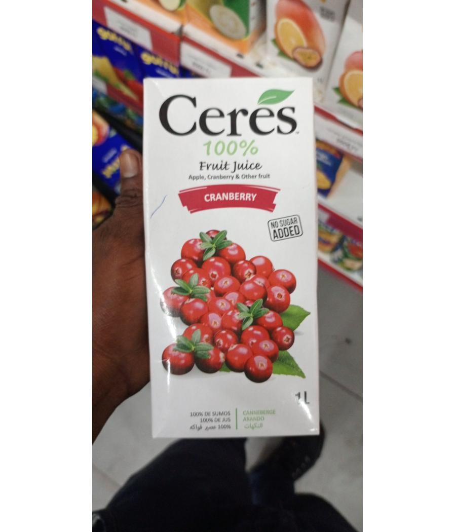 JUS DE FRUITS CRANBERRIES CERES 1L