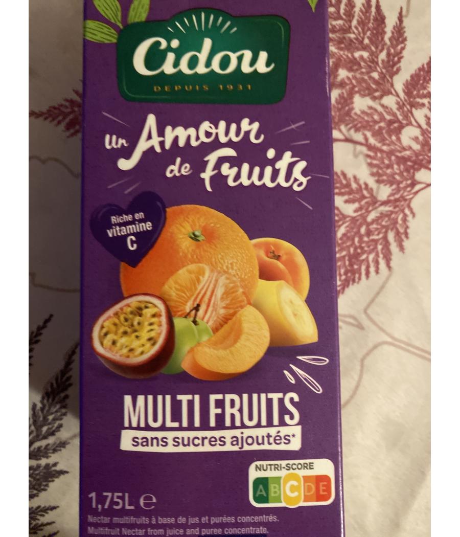 JUS DE FRUITS MULTIFRUITS DOUCEUR DE FRUITS CIDOU 1,75L