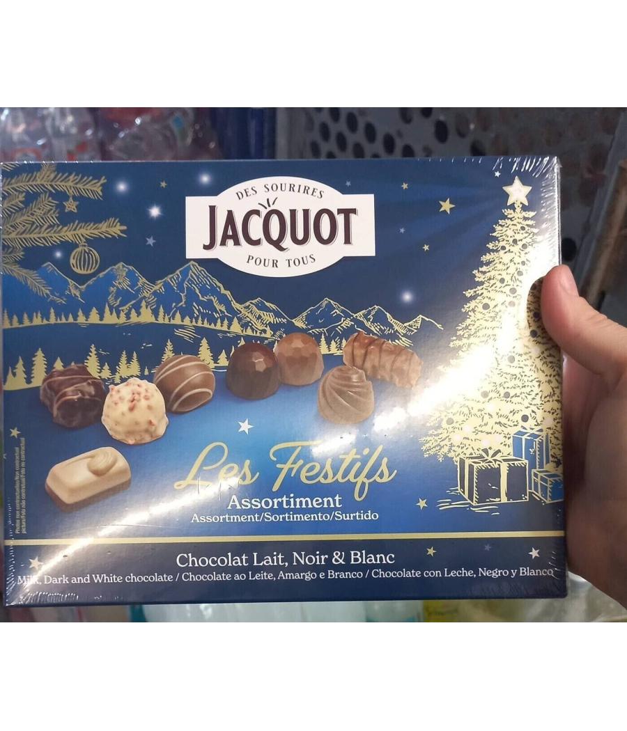 ASSORTISSEMENT DE CHOCOLAT AU LAIT , BLANC ET NOIR JACQUOT 222G
