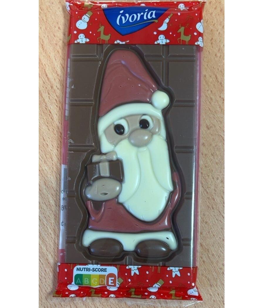 CHOCOLAT AU LAIT DECORE EN PERE NOEL IVORIA