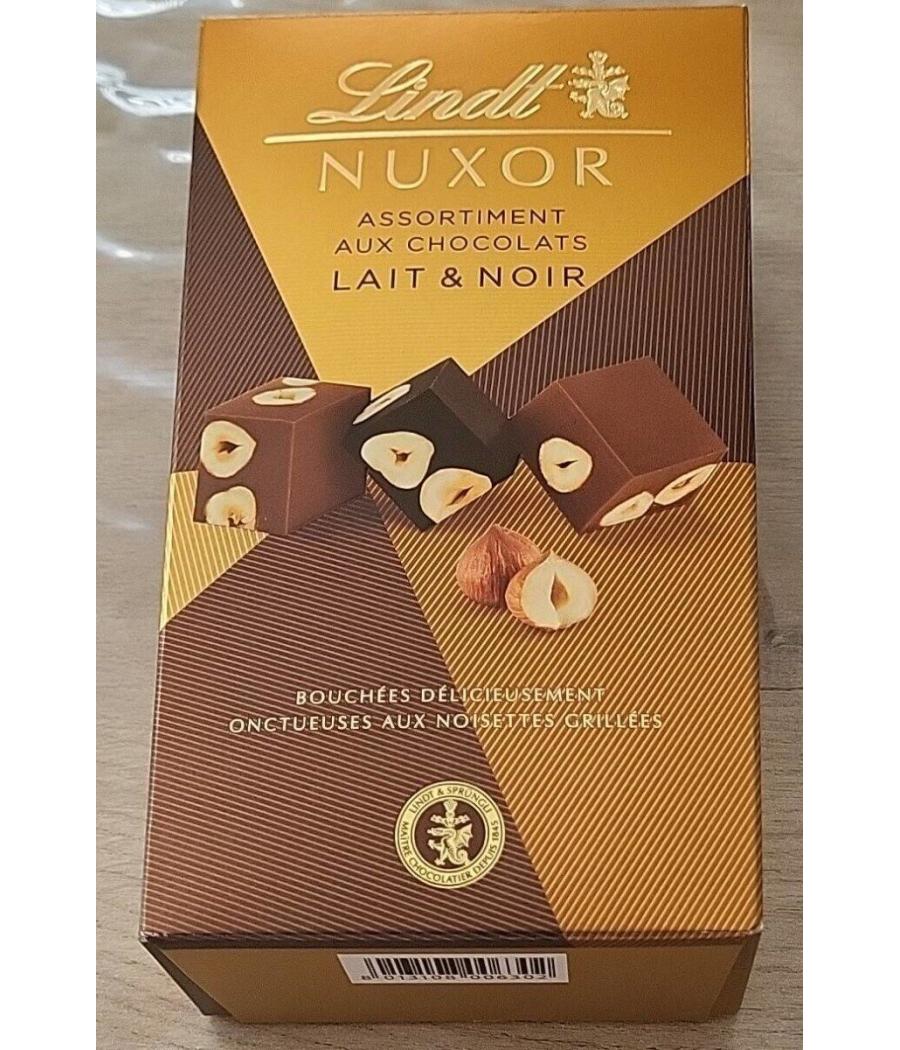 CHOCOLAT LINDT NUXOR ASSORTIMENT AUX CHOCOLATS LAIT ET NOIR 165G