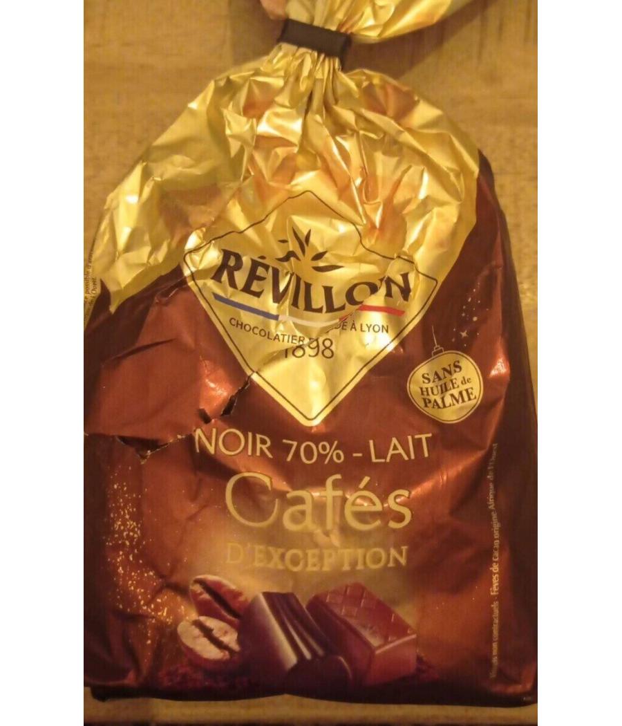 CHOCOLAT  REVILLON CAFE D'EXCEPTION NOIR 70% ET LAIT