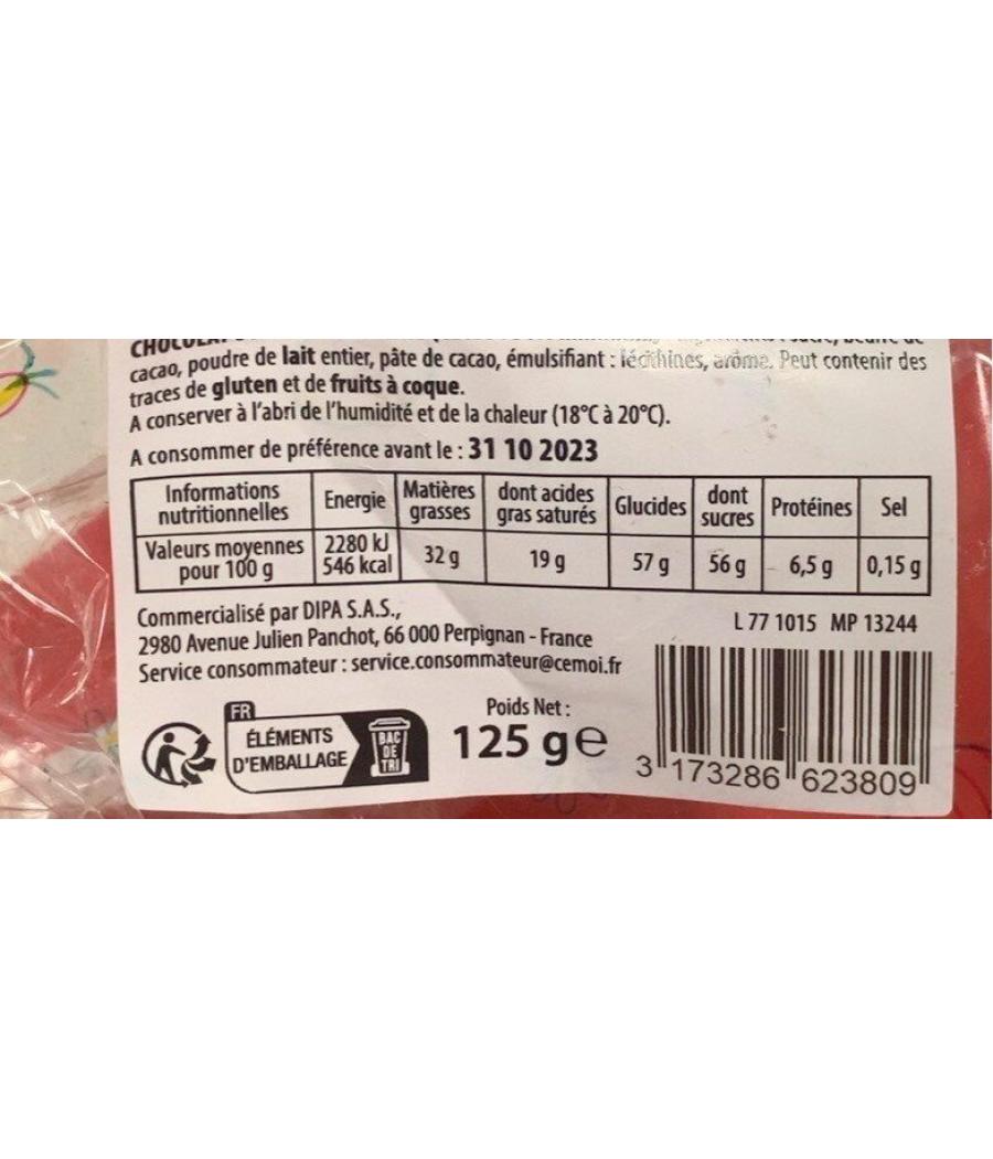 CHOCOLAT AU LAIT JACQUOT 125G