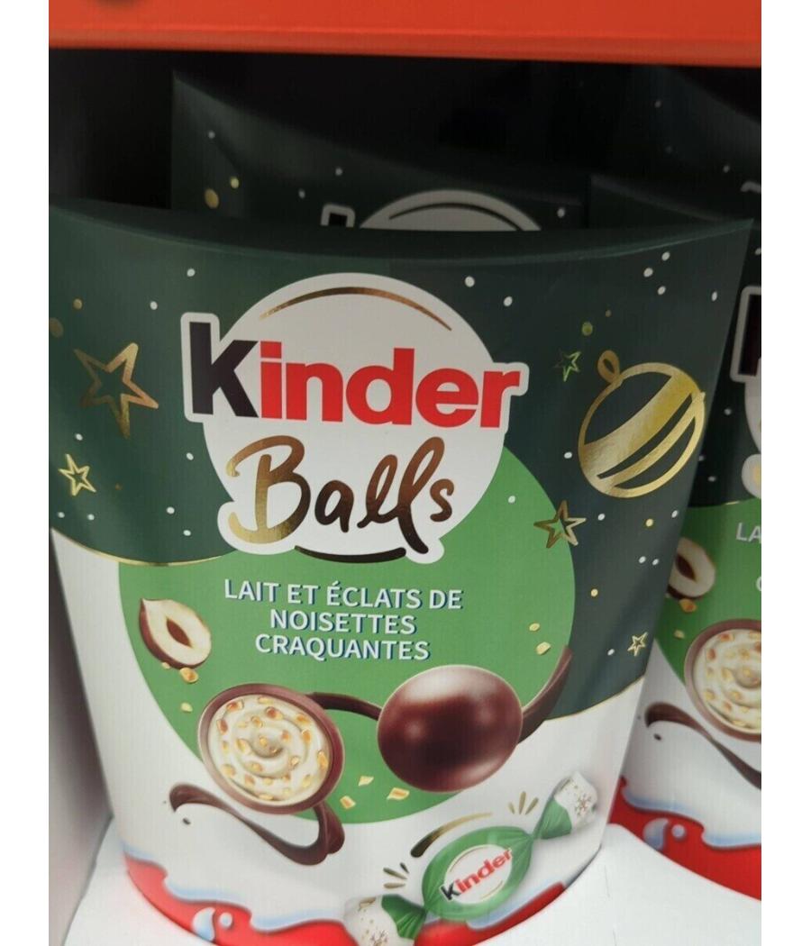 BOUCHEES DE CHOCOLAT AU LAIT & ECLATS DE NOISETTES CROQUANTES KINDER BALLS 164G