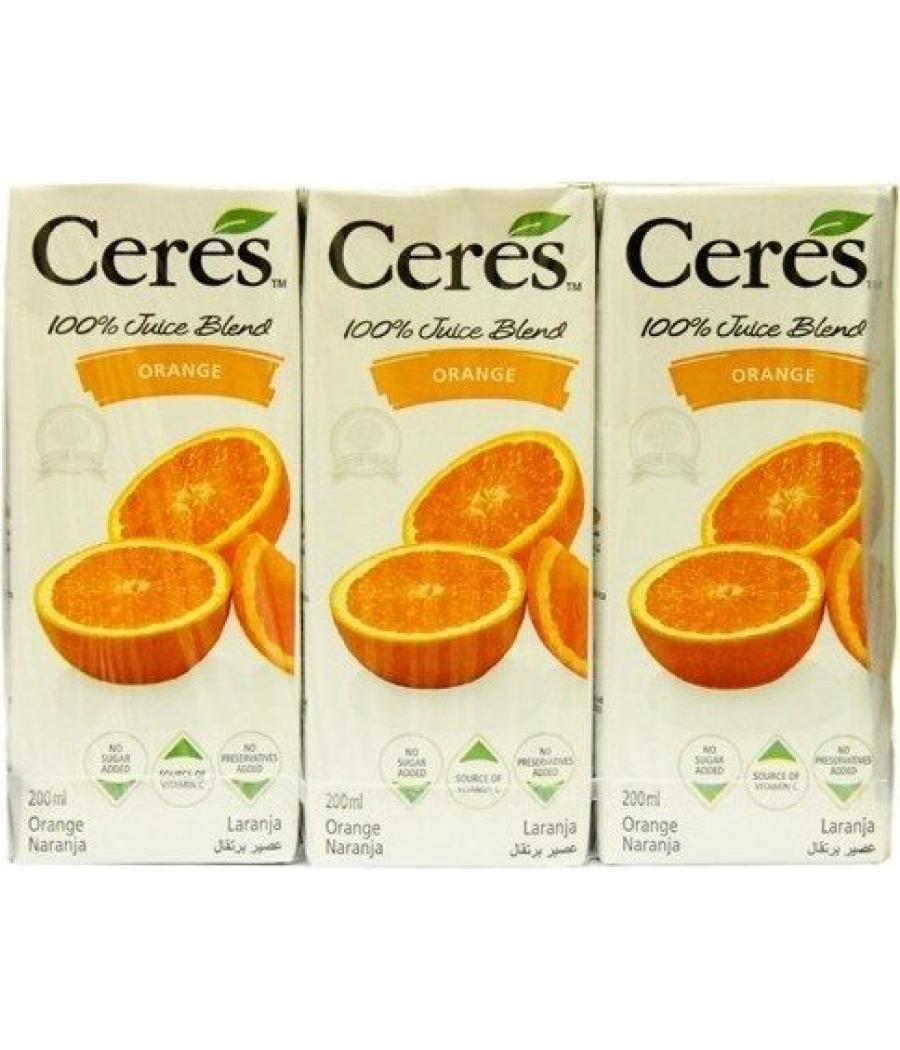 JUS DE FRUITS D'ORANGE CERES 6X 200ML