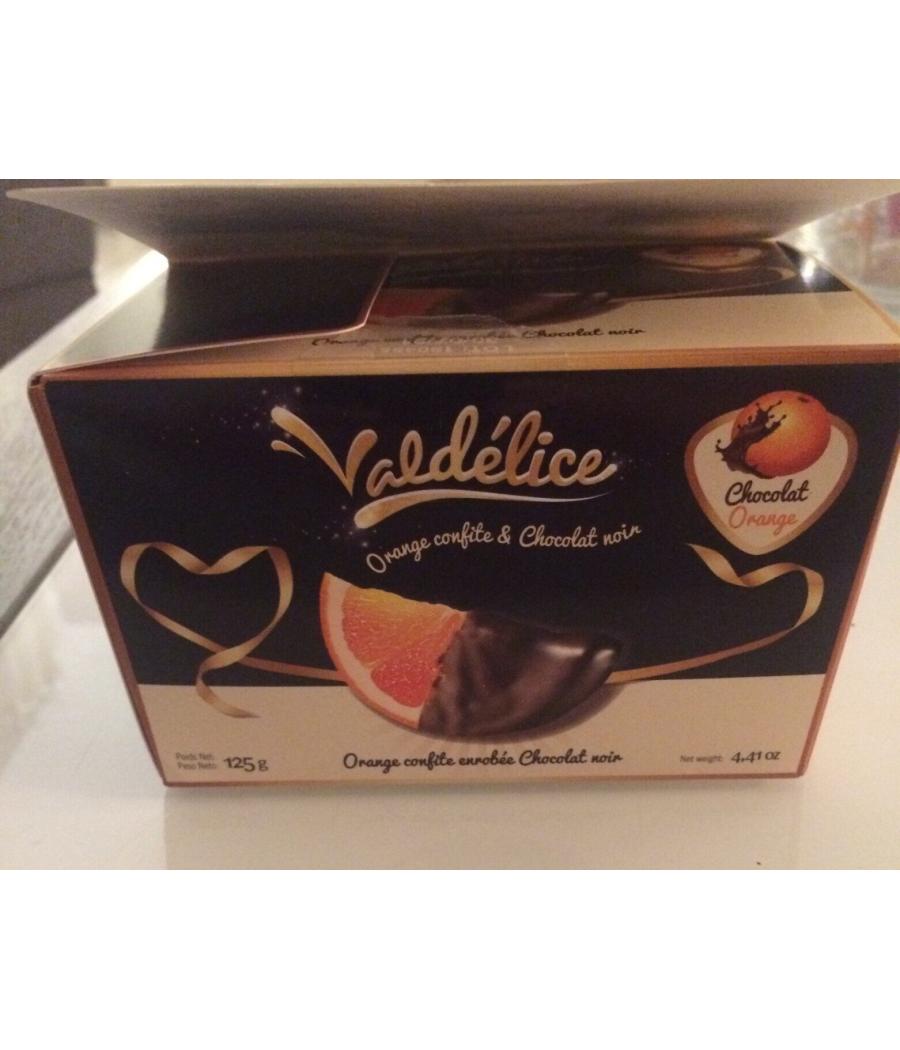 ORANGE CONFITE ET CHOCOLAT NOIR VALDELICE 125G