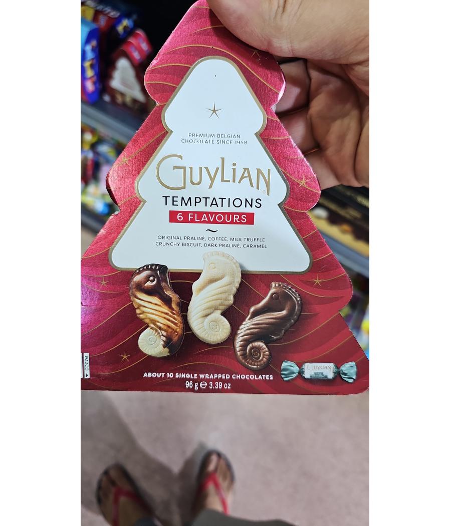 CHOCOLATS BELGES FOURRES (ORIGINAL PRALINES,CARAMEL CRUNCHY, ETC) GUYLIAN 90G