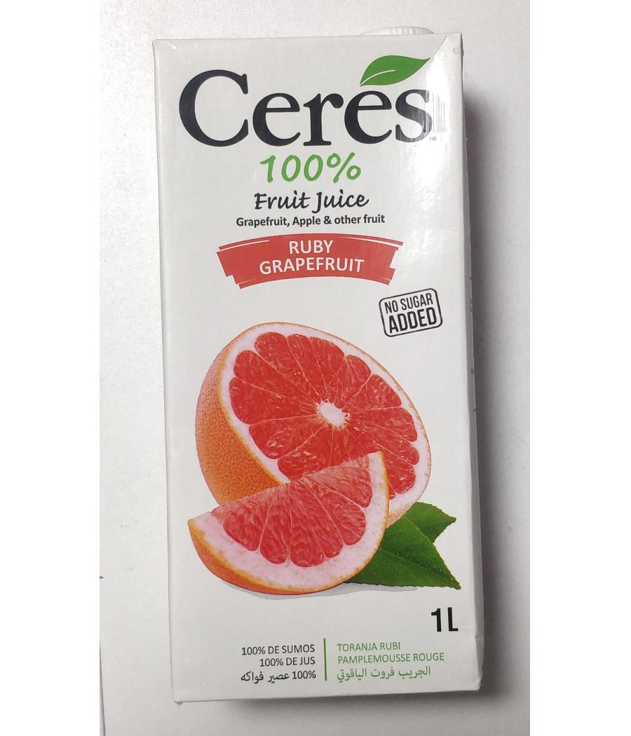 JUS 100% PAMPLEMOUSSE SANS SUCRE AJOUTÉ CERES 1L