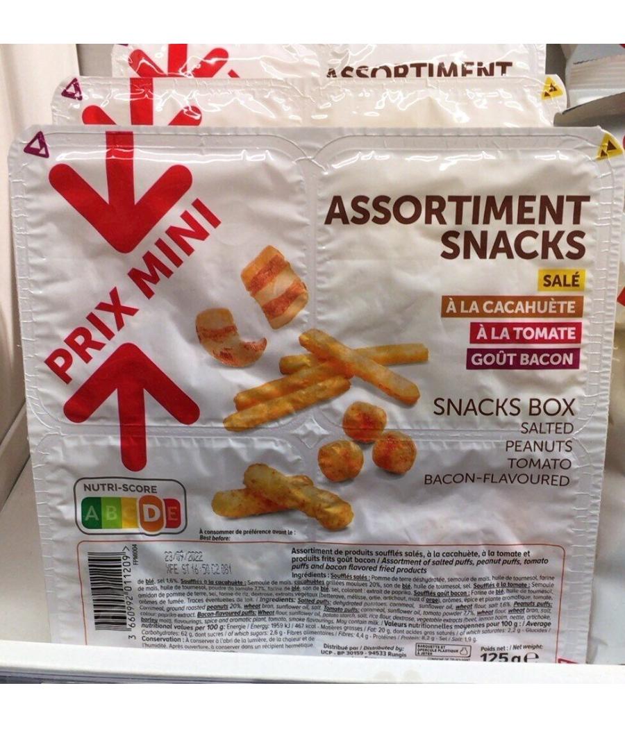 CHIPS PRIX MINI ASSORTIMENT SNACKS 125G