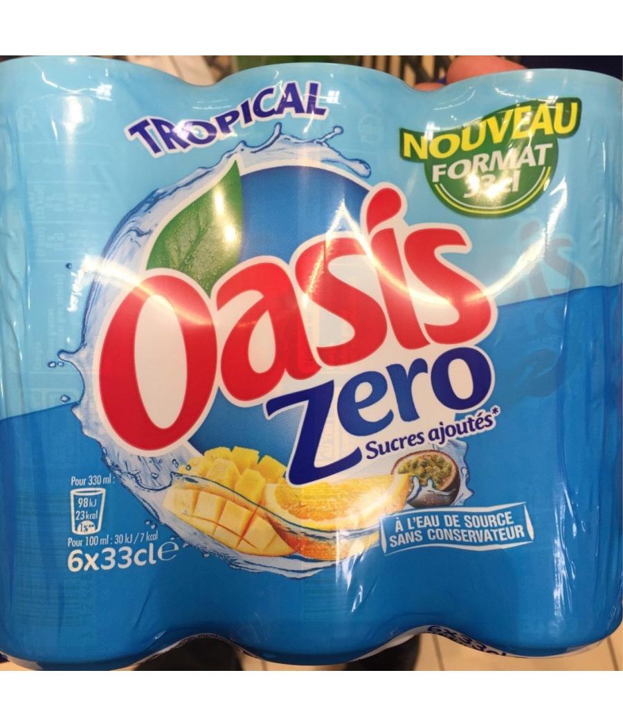 OASIS ZERO SUCRES AJOUTES TROPICAL 6 X 33CL