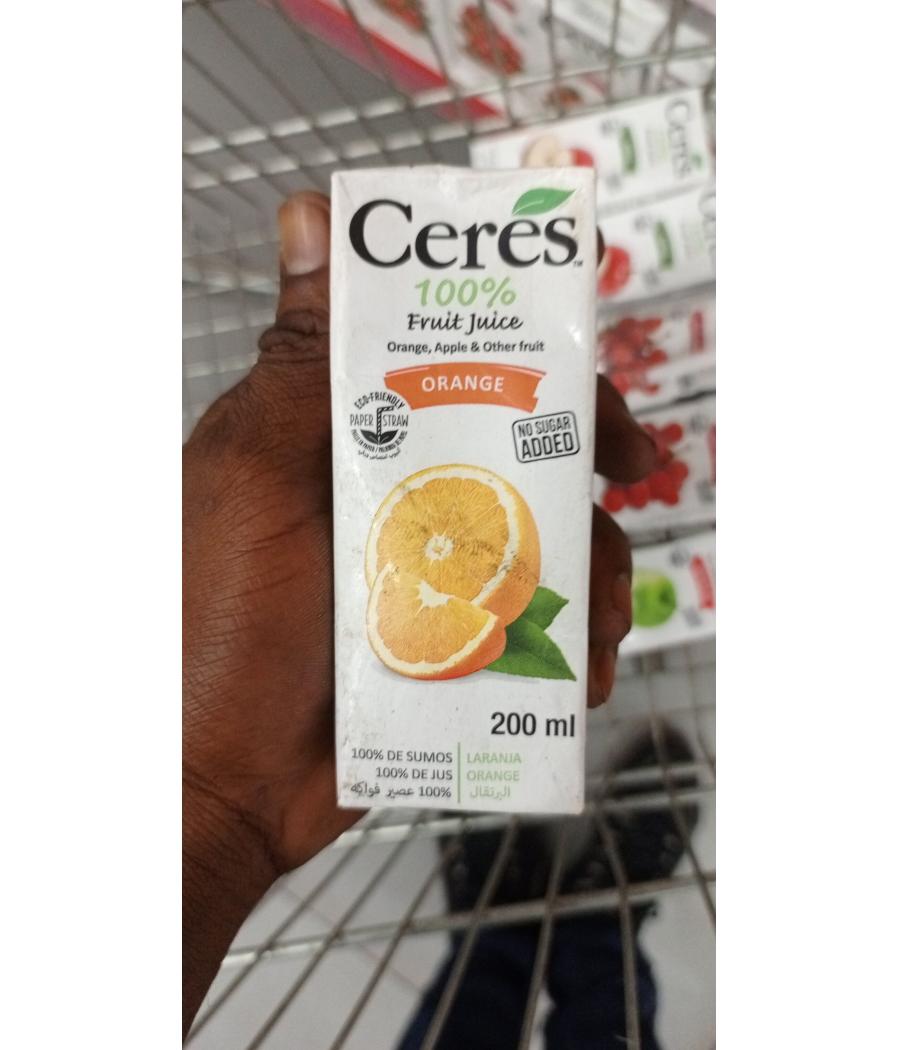 JUS DE FRUITS D'ORANGE CERES 200ML