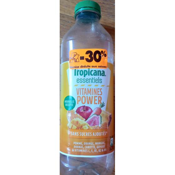 JUS DE FRUITS VITAMINES POWER - POMME, ORANGE, MANGUE, ANANAS, CAROTTE, GOYAVE & VITAMINES C, E, B1,...