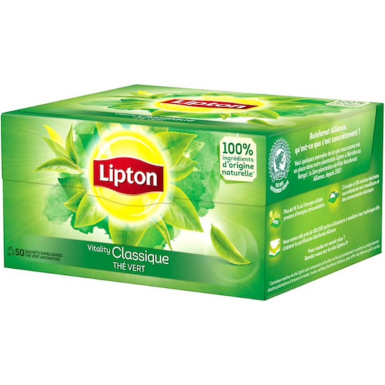 THE VERT LIPTON CLASSIQUE GOUT LEGER SUBTIL 50 SACHETS 65G